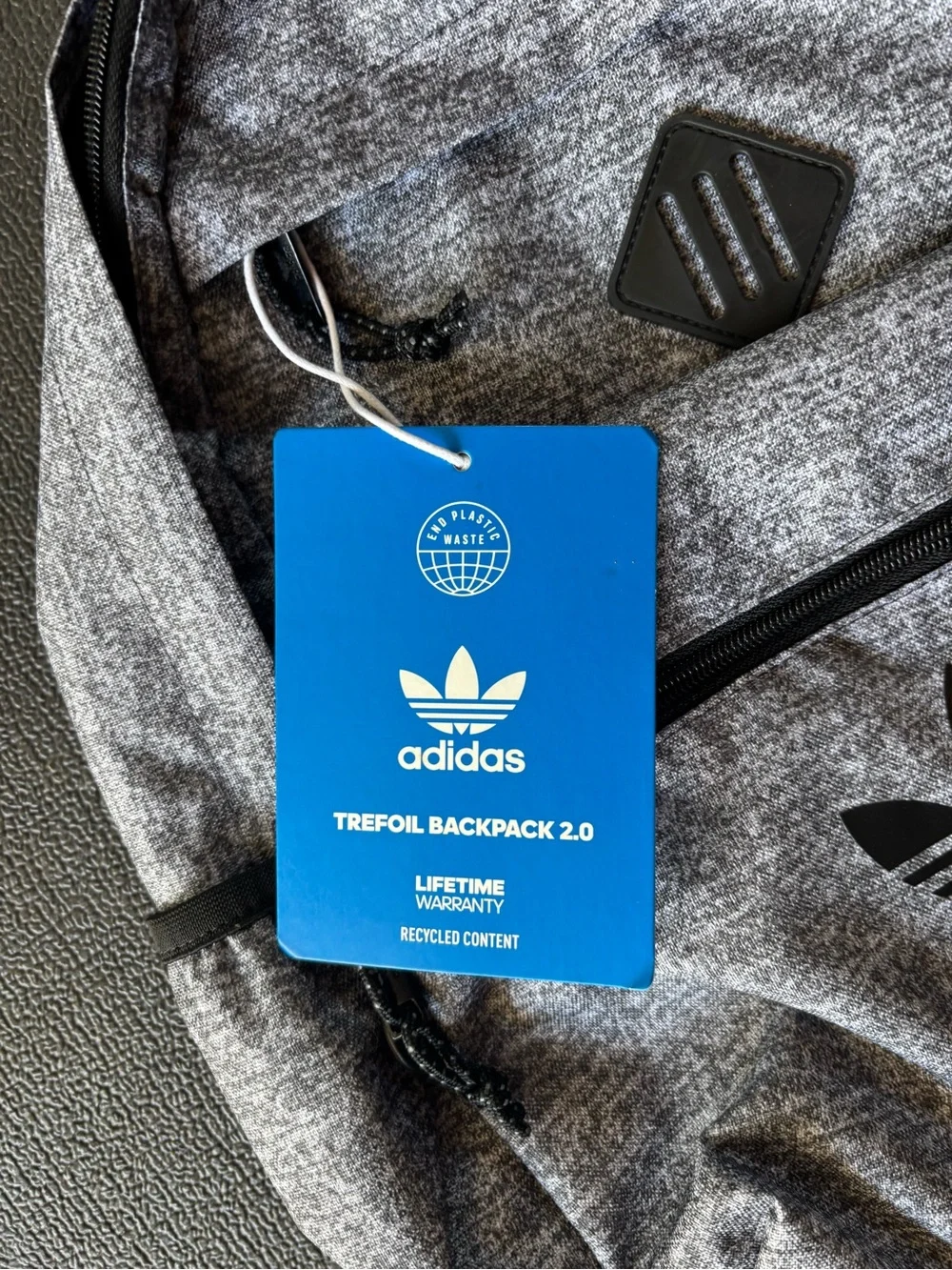 adidas Heather Gray Trefoil Backpack NWT